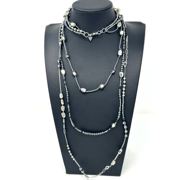 Silpada Necklace Marked 925 Multilayer with Hematite - Picture 1 of 9